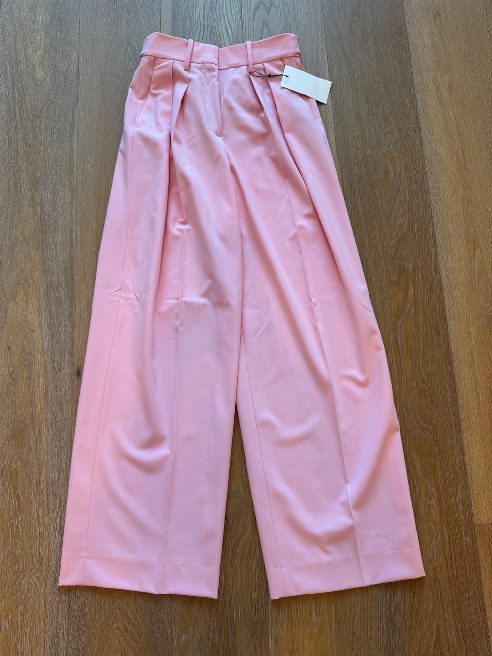 Zara Pink Wide-Leg Pleated Girls' Pants